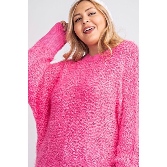 Barbie Pink Textured Popcorn Knit Plush Sweeter - Picture 3 of 10